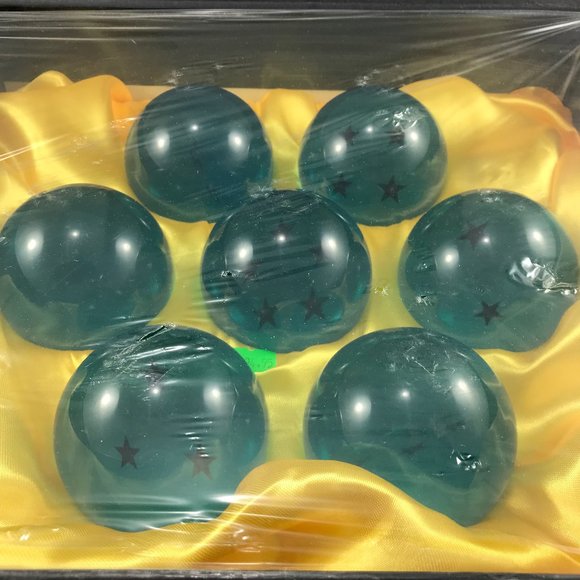 7 pc NEW in Gift Box Large 3" Set of Balls Blue Dragon Ball Z Super Saiyan Goku - Picture 1 of 3